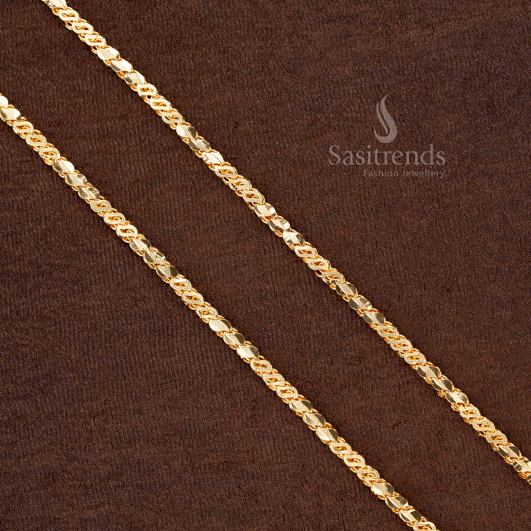 Dazzling One Gram Gold Plated S Cut Chain – A perfect jewellery choice for special occasions, events, and grand celebrations - Sasitrends