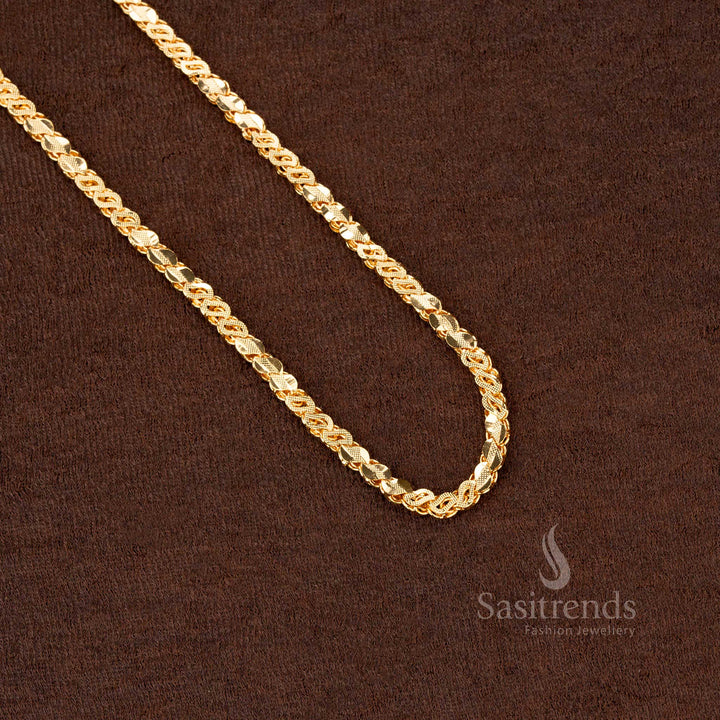Stylish One Gram Micro Gold Plated S Cut Chain – A mesmerising festive jewellery accessory with fine craftsmanship and a radiant glow - Sasitrends