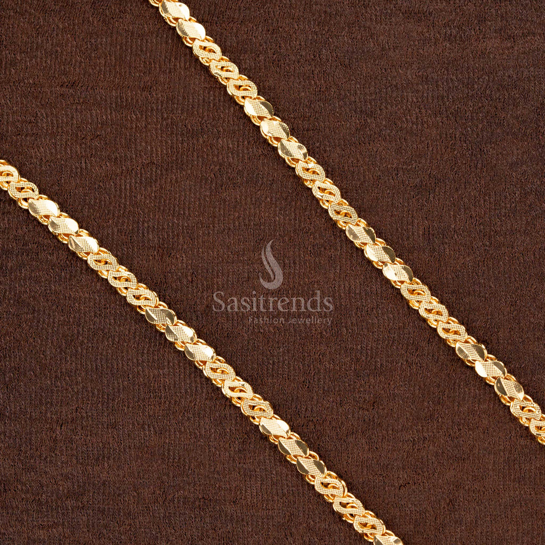 Gorgeous One Gram Gold Plated S Cut Chain – A versatile jewellery piece that enhances both traditional and modern outfits - Sasitrends