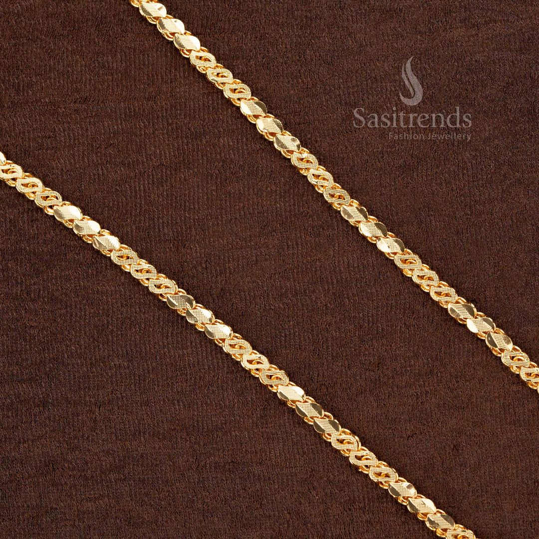 Luxury One Gram Gold Plated S Cut Chain – A premium bridal and party wear jewellery piece with a sophisticated and elegant finish - Sasitrends