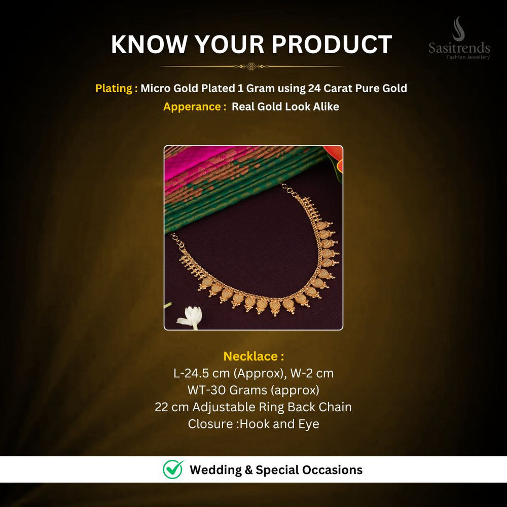 Micro Gold Plated Necklace Set Measurement Image - Sasitrends