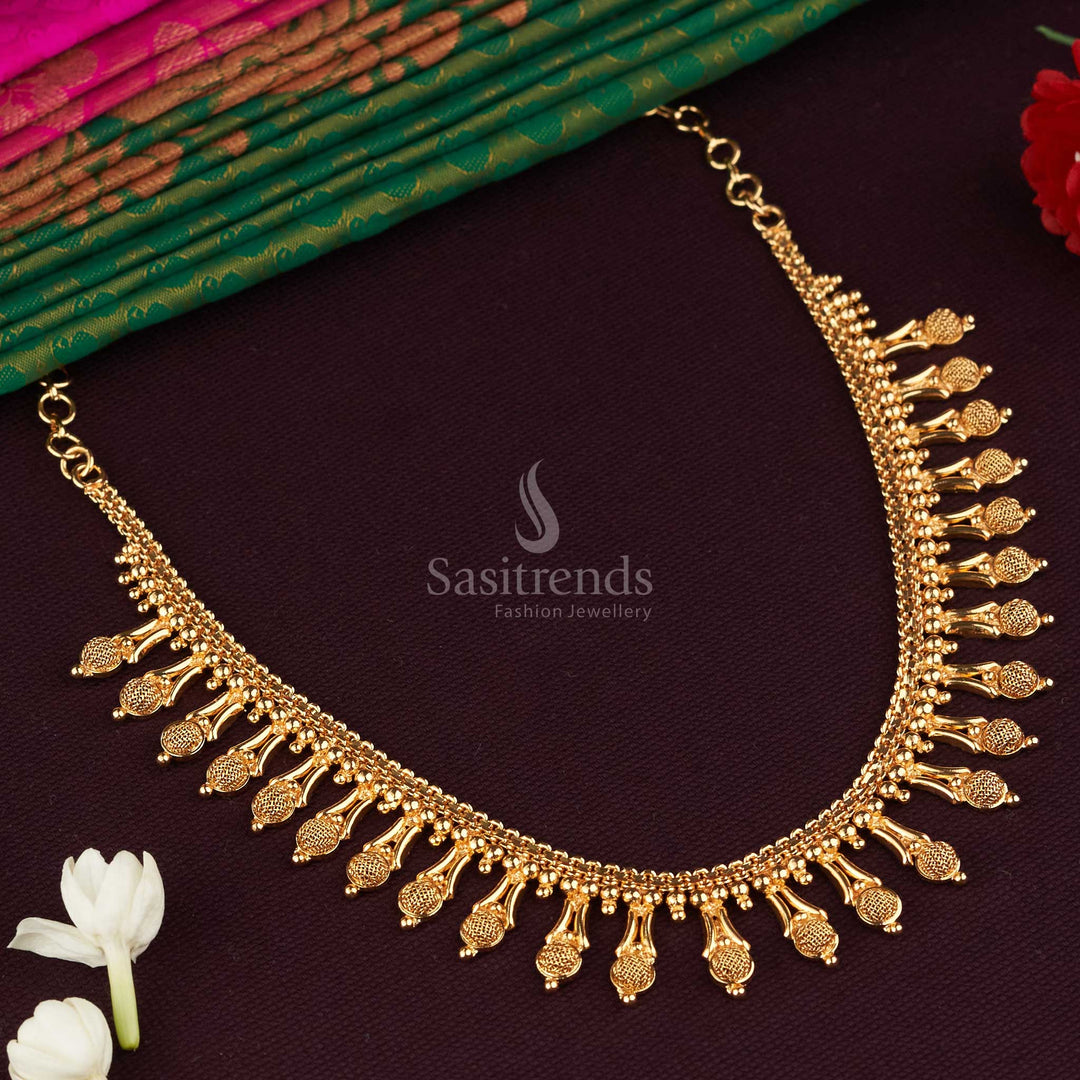 Elegant Kerala Traditional Gold Plated Necklace: Timeless Beauty - Sasitrends
