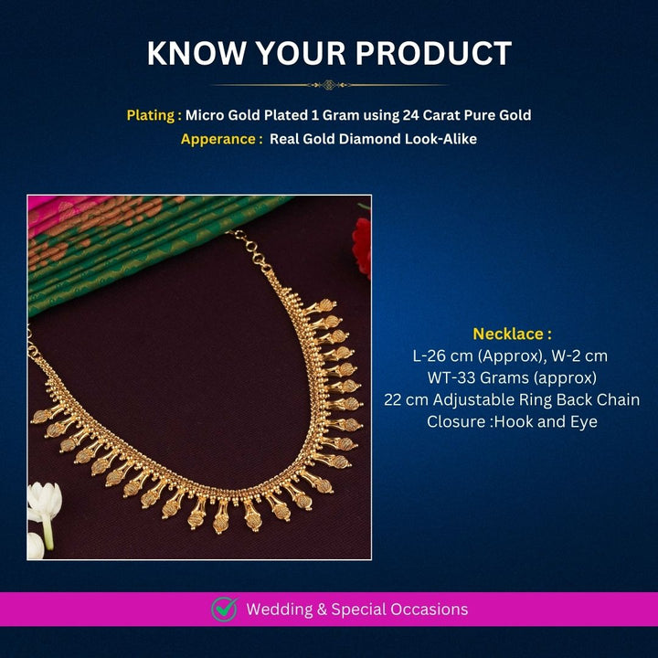 Micro Gold Plated Necklace Set Measurement Image - Sasitrends