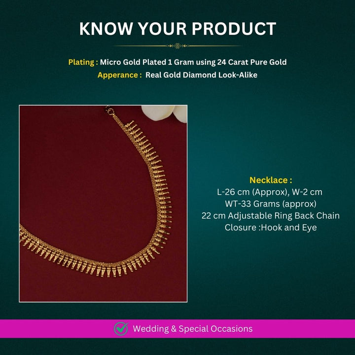 Micro Gold Plated Necklace Set Measurement Image - Sasitrends