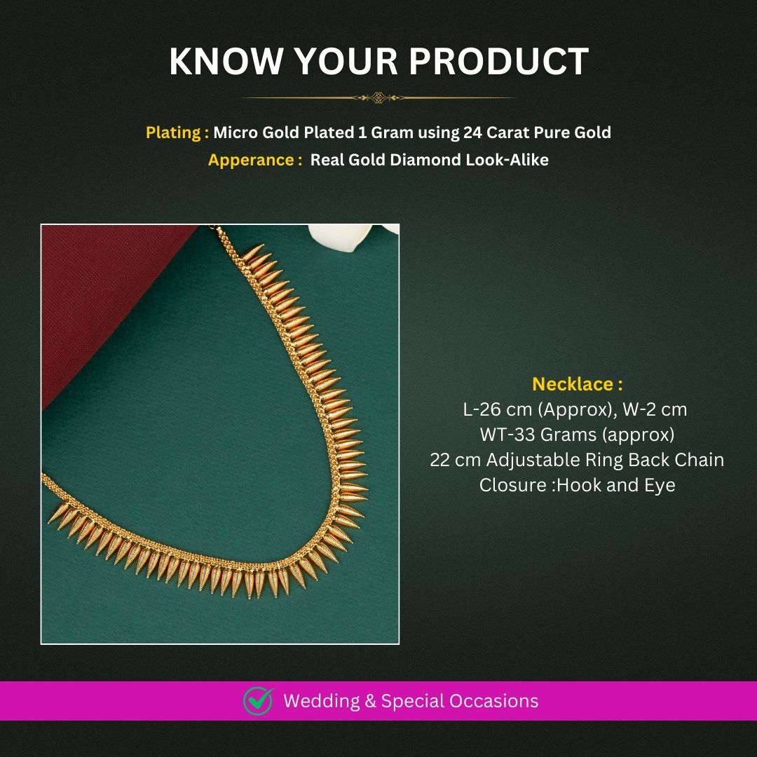 Micro Gold Plated Necklace Set Measurement Image - Sasitrends