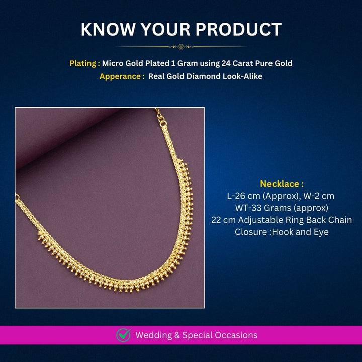 Micro Gold Plated Necklace Set Measurement Image - Sasitrends