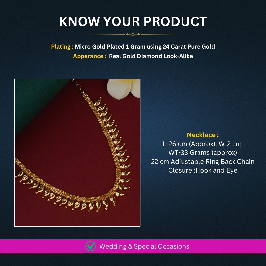 Micro Gold Plated Necklace Set Measurement Image - Sasitrends