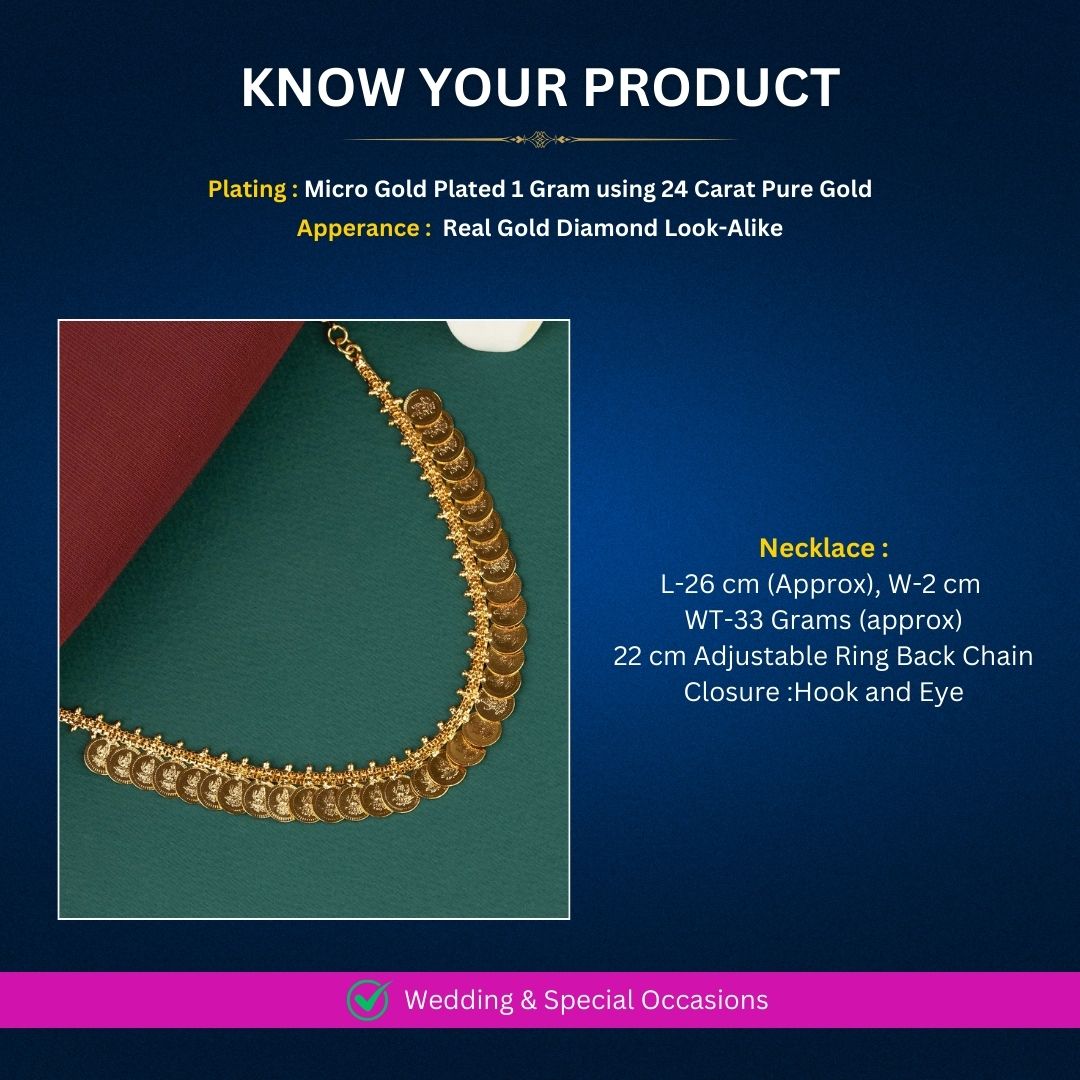 Micro Gold Plated Necklace Set Measurement Image - Sasitrends