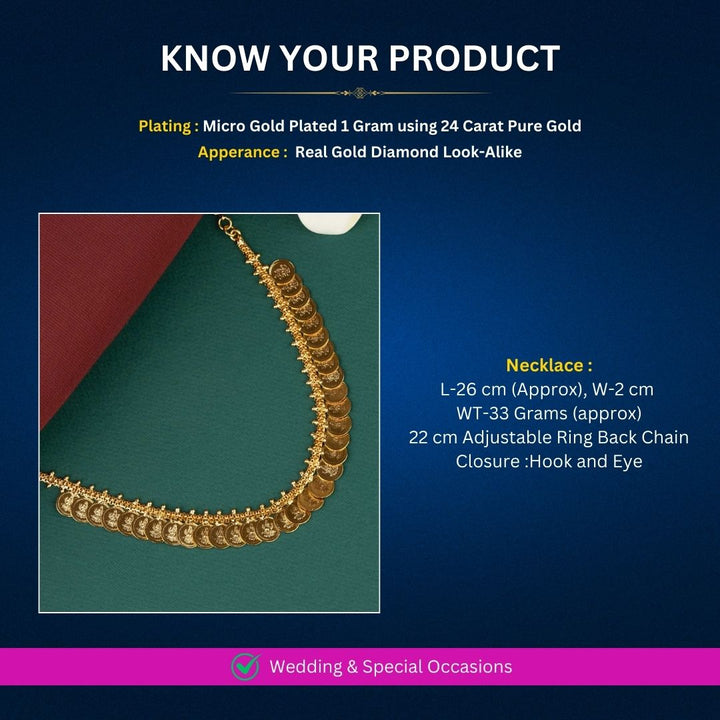 Micro Gold Plated Necklace Set Measurement Image - Sasitrends