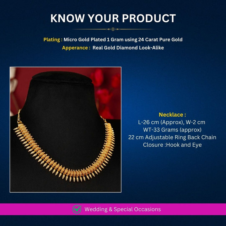 Micro Gold Plated Necklace Set Measurement Image - Sasitrends