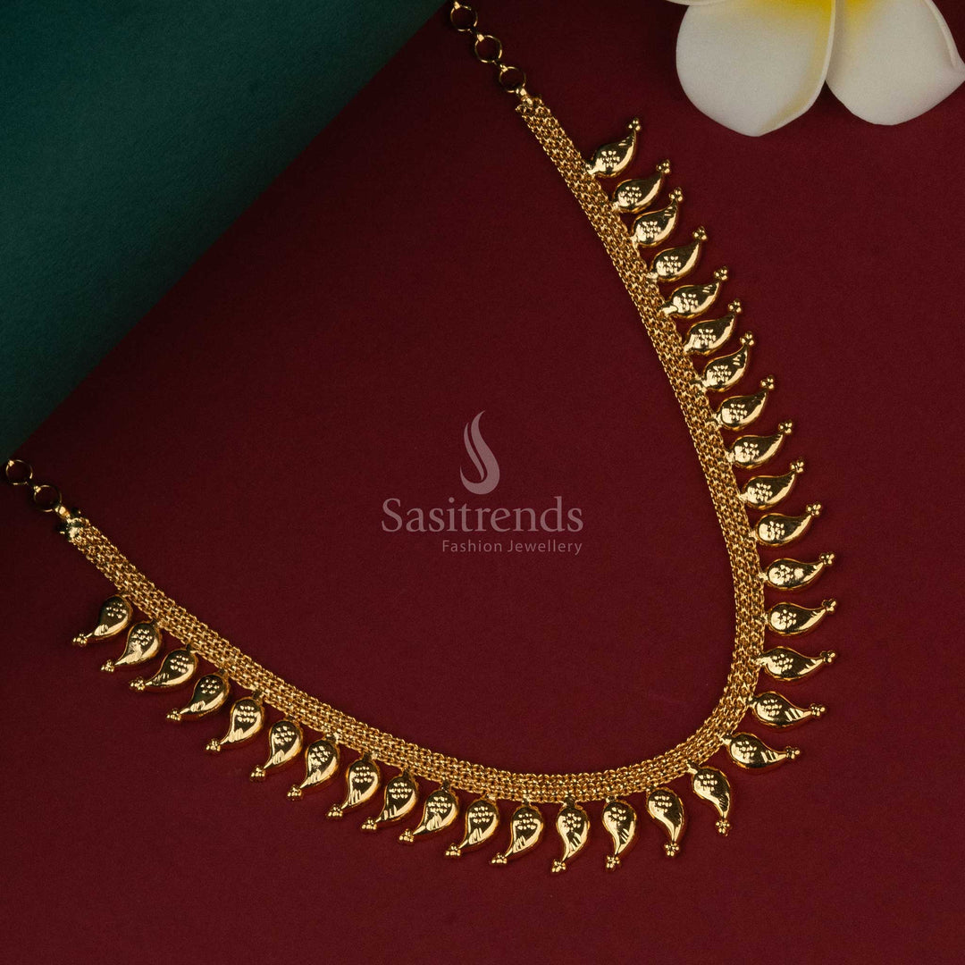 Micro Gold Plated Kerala Paisley Necklace - Sasitrends