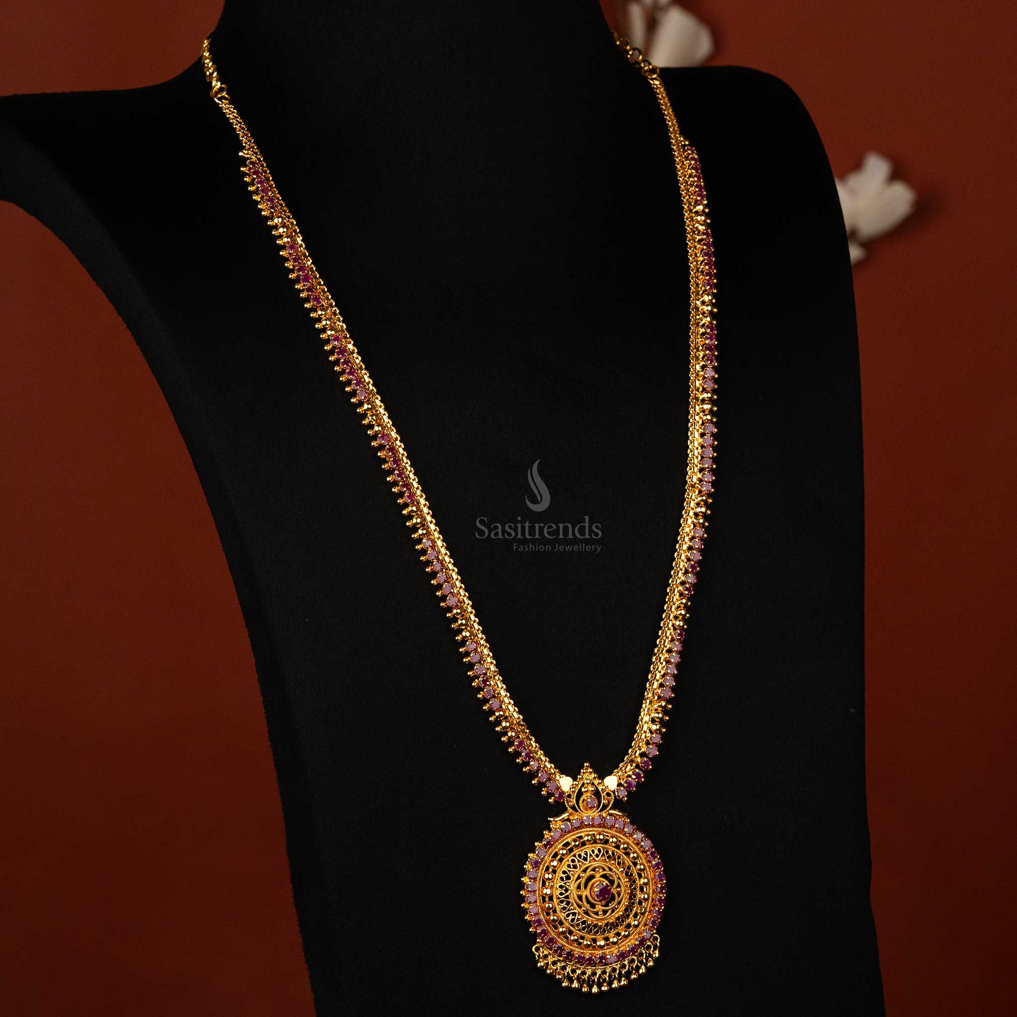 Gold Plated Haram Models Latest Long Chain Models In Gold Images
