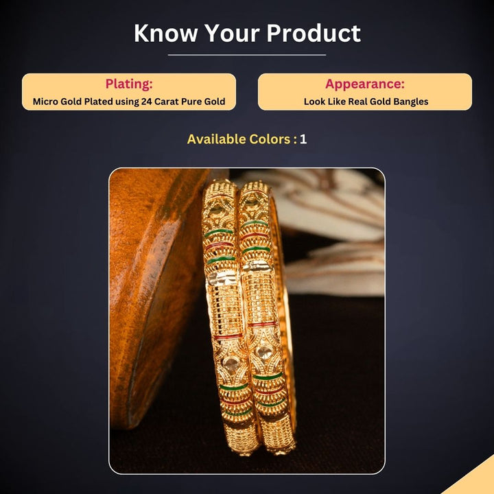 Micro Gold Plated Bangles Measurement Image - Sasitrends