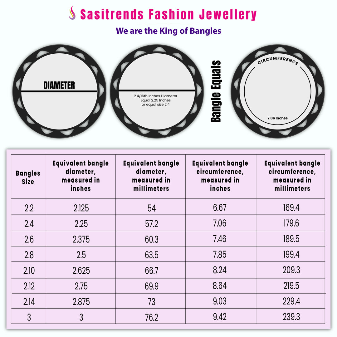 Micro Gold Plated Bangle Measurement Images - Sasitrends