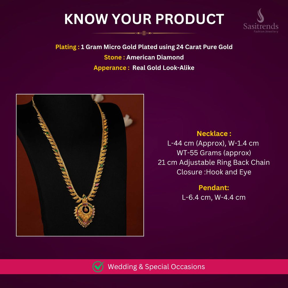 Micro Gold Plated Necklace Set Measurement Image - Sasitrends