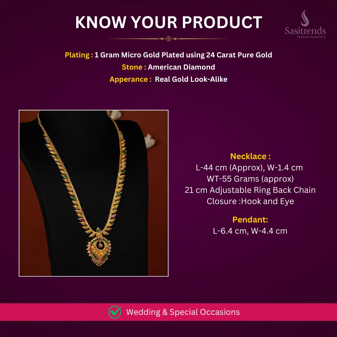 Micro Gold Plated Necklace Set Measurement Image - Sasitrends