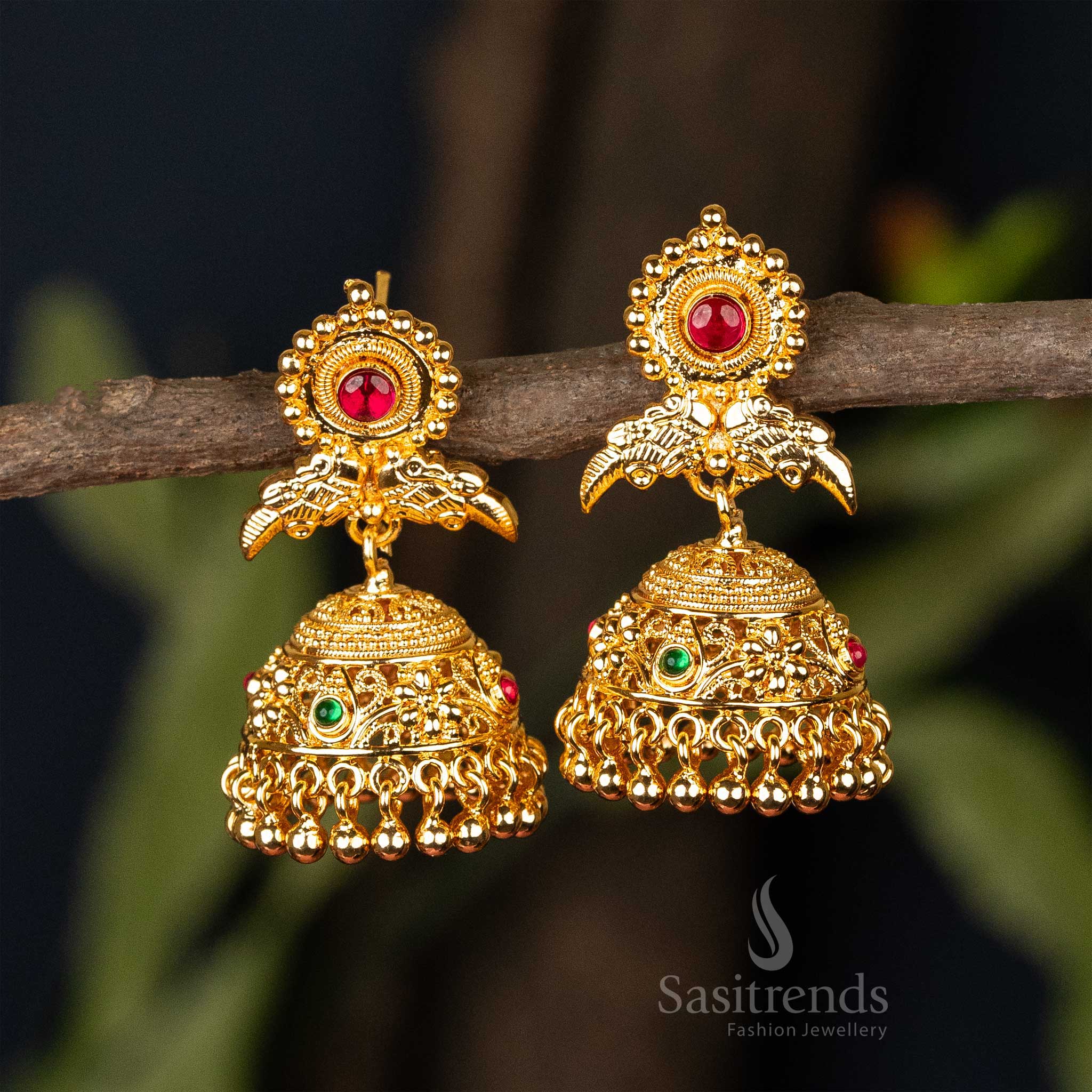 Exquisite Micro Gold Plated Traditional Jhumka Earrings Perfect For All Occasion