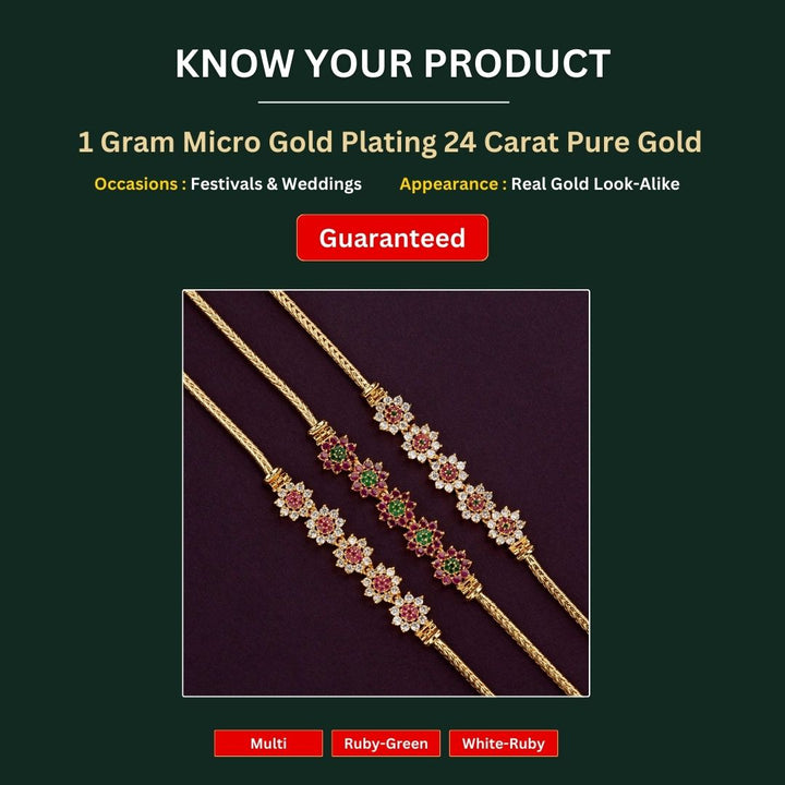 Micro gold plated Mugappu Chain Measurement Image -Sasitrends