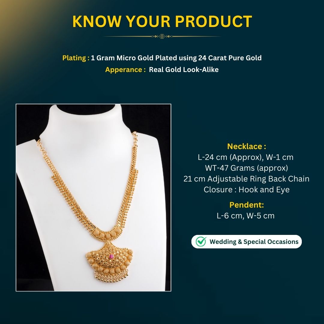 Micro Gold Plated Necklace Measurement Image - Sasitrends