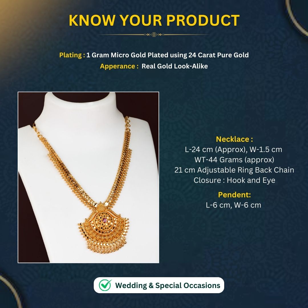Micro Gold Plated Necklace Measurement Image - Sasitrends