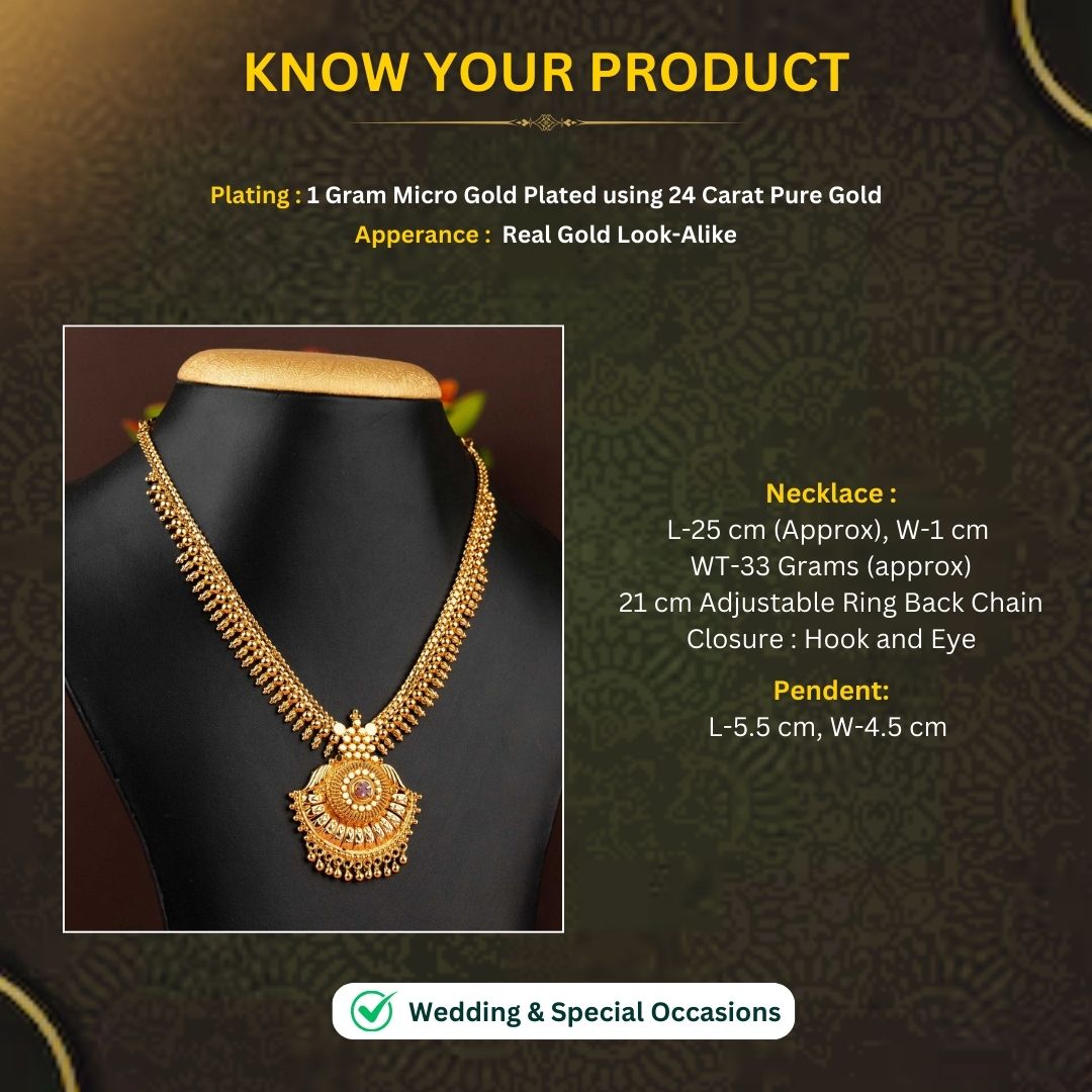 Micro Gold Plated Necklace Measurement Image - Sasitrends
