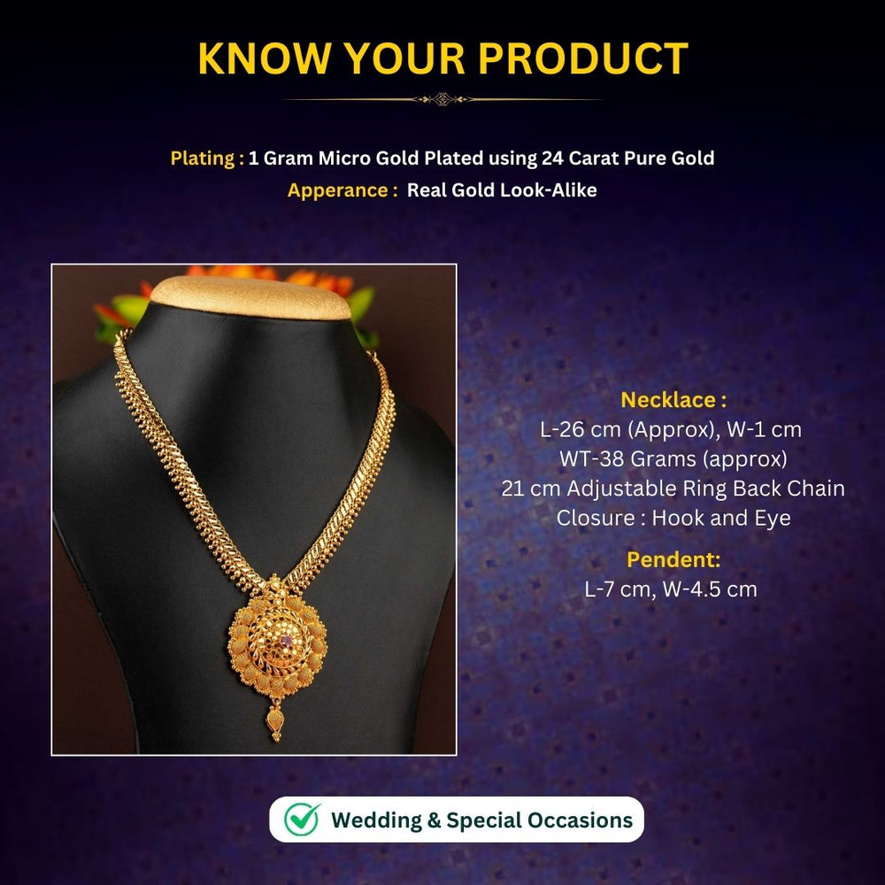 Micro Gold Plated Necklace Measurement Image - Sasitrends