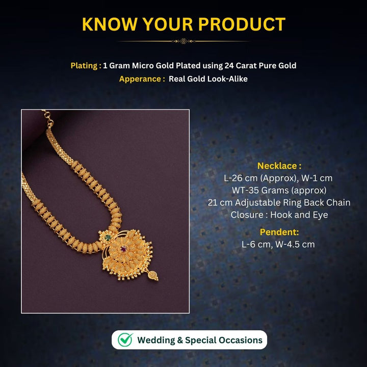 Micro Gold Plated Necklace Measurement Image - Sasitrends