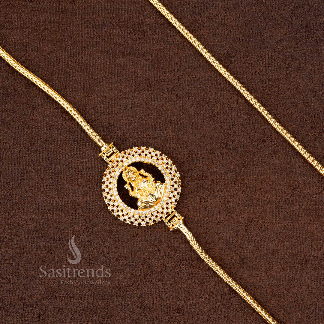 Traditional Lakshmi Pendant Long Chain for Temple Wear – Sasitrends
