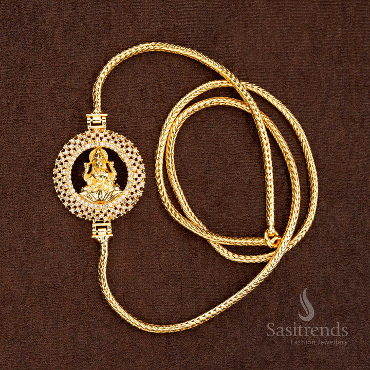 Stunning Micro Gold Plated Guaranteed Lakshmi Mugappu Chain – Look Like Real Gold - Sasitrends