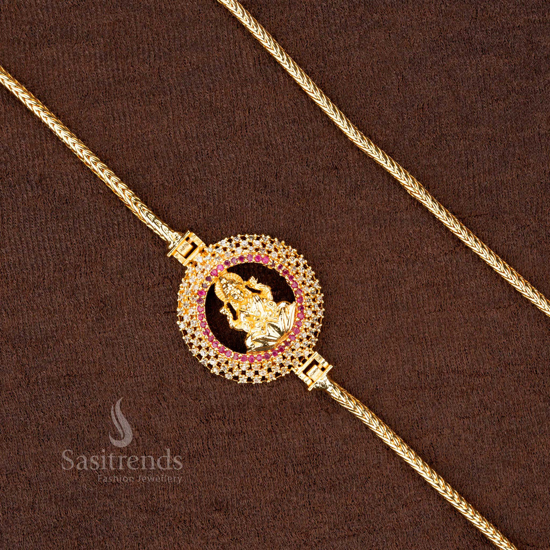 Exquisite Mugappu Chain with AD Stones – South Indian Jewelry – Sasitrends