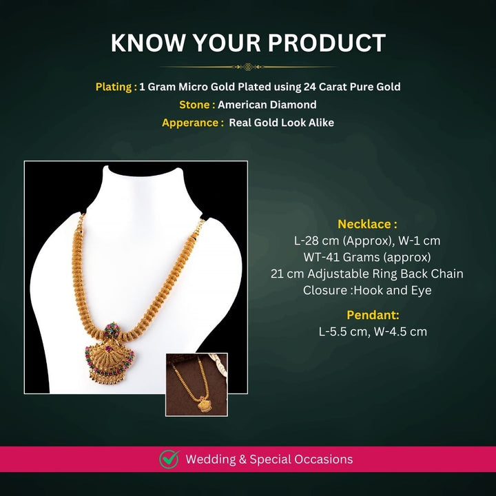Micro Gold Plated Necklace Set Measurement Image - Sasitrends