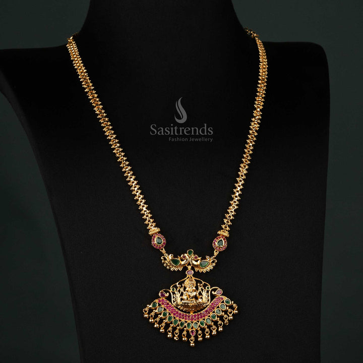 Guaranteed Jewellery Micro Gold Plated Long Gajiri Necklace For Traditional Wear - Sasitrends