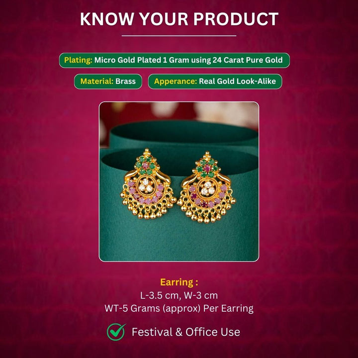 Micro Gold Plated Earrings Measurement Image - Sasitrends