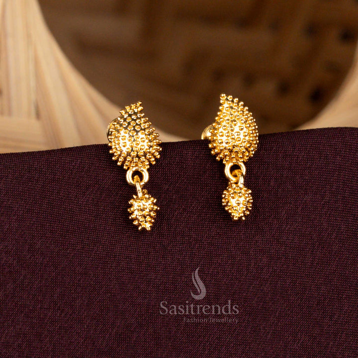 Guaranteed One Gram 24K Micro Gold Plated Mango & Heart Design Earrings