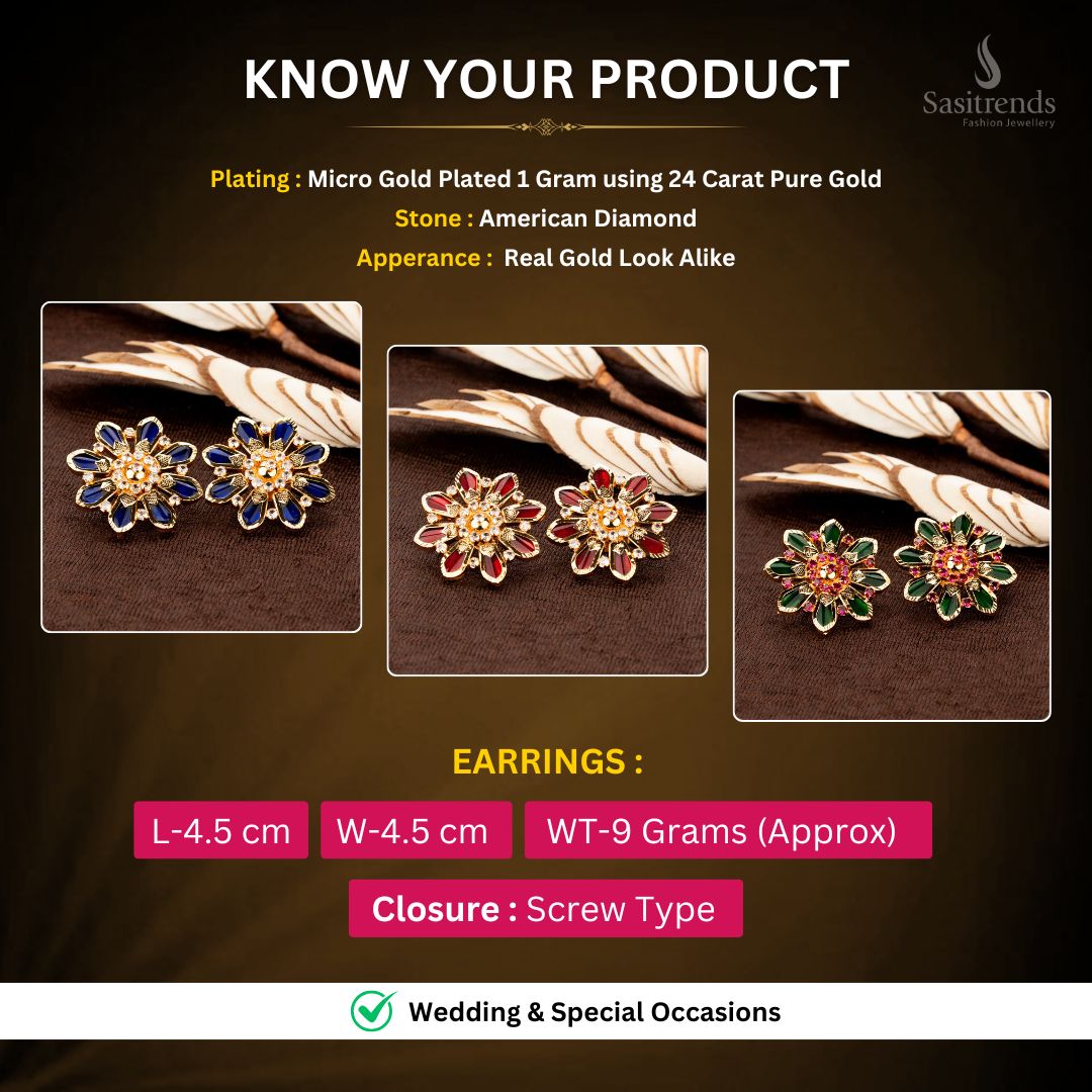 Micro Gold plated Earrings Measurement Image - Sasitrends
