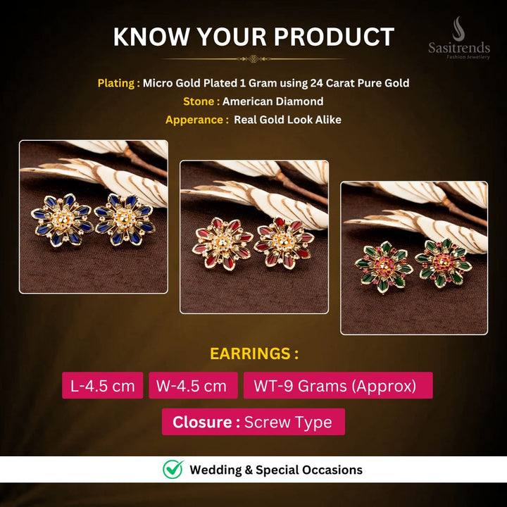 Micro Gold plated Earrings Measurement Image - Sasitrends