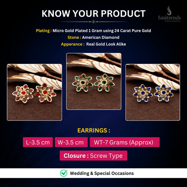 Micro Gold plated Earrings Measurement Image - Sasitrends