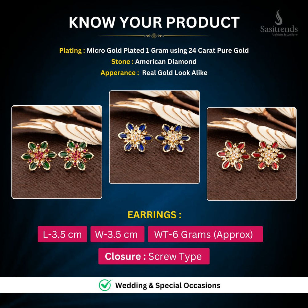 Micro Gold plated Earrings Measurement Image - Sasitrends