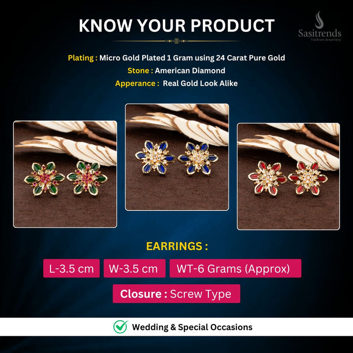 Micro Gold plated Earrings Measurement Image - Sasitrends