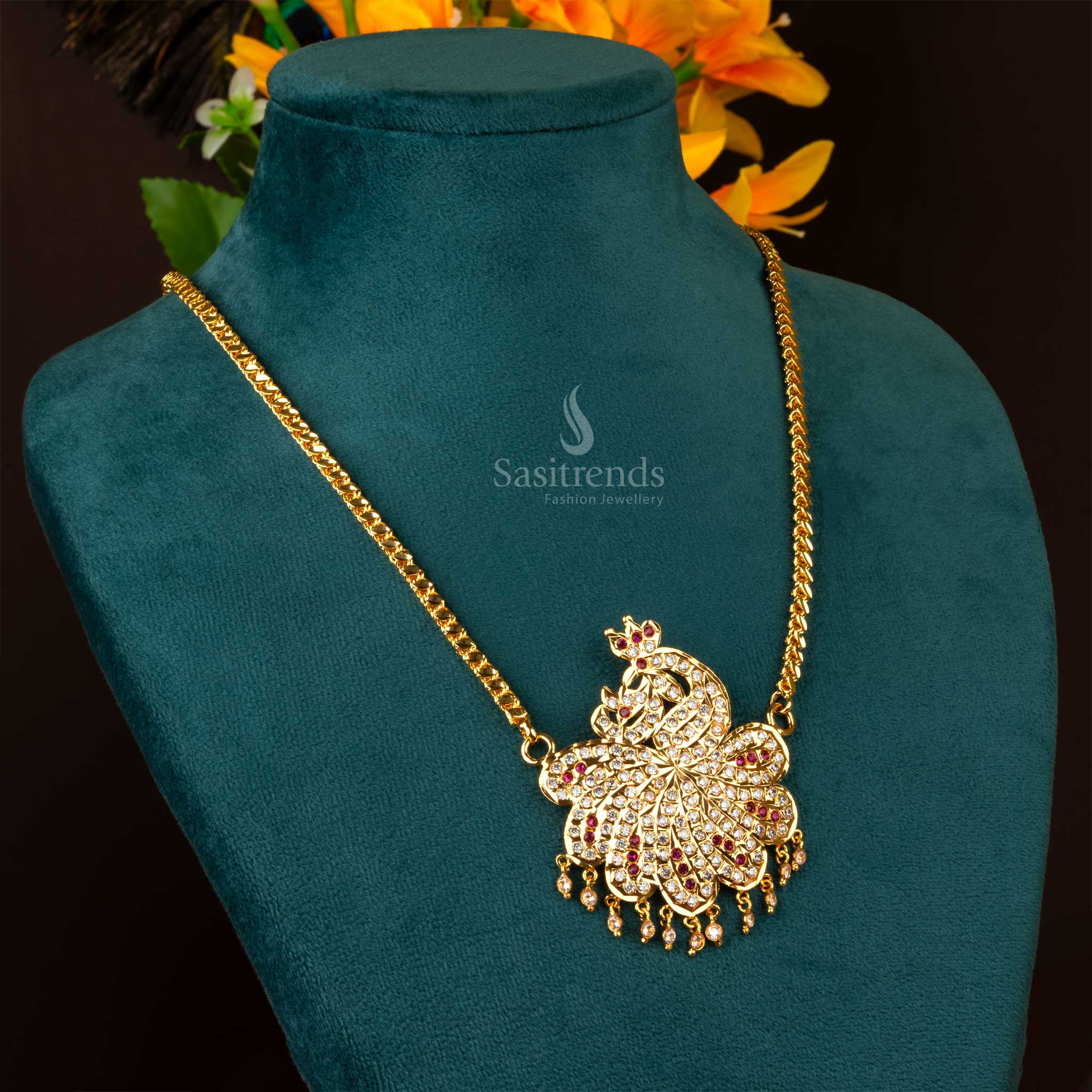 Long Gold Chain With Dollar Dollar Design Mahalakshmi Dollar Chain