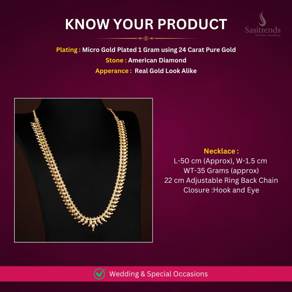Micro Gold Plated Necklace Set Measurement Image - Sasitrends