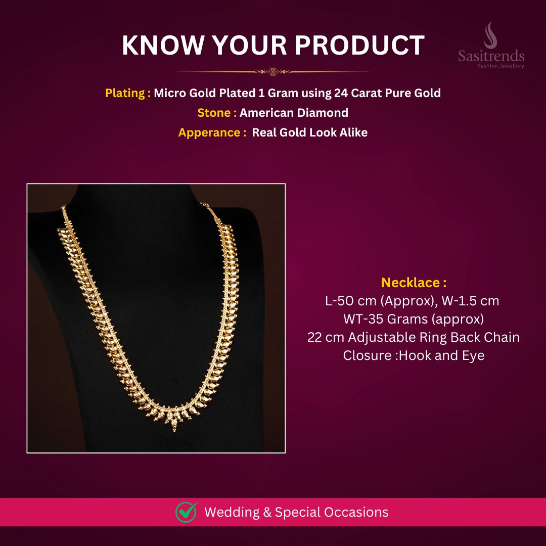 Micro Gold Plated Necklace Set Measurement Image - Sasitrends