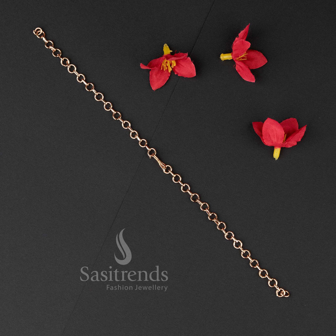 Elegant Rose Gold Plated Brass Additional Back Chain for Necklace – Trendy Fashion Jewellery Enhancer for a Sophisticated and Feminine Look - Sasitrends