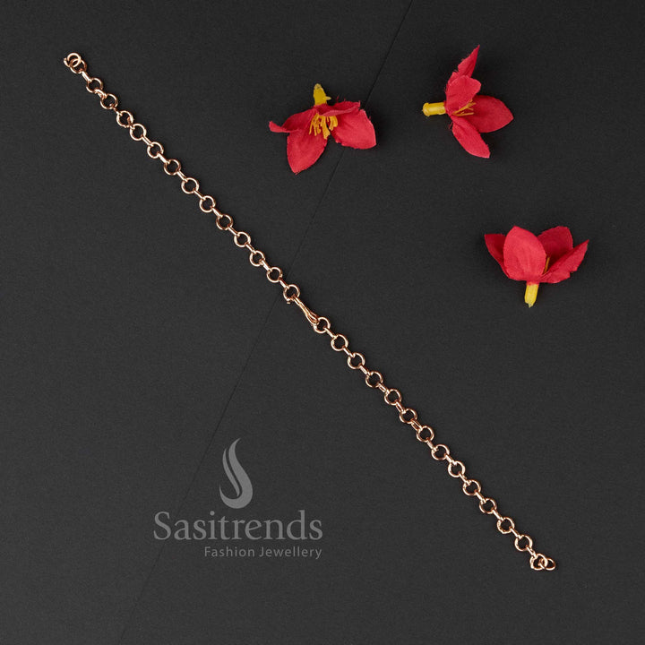 Elegant Rose Gold Plated Brass Additional Back Chain for Necklace – Trendy Fashion Jewellery Enhancer for a Sophisticated and Feminine Look - Sasitrends