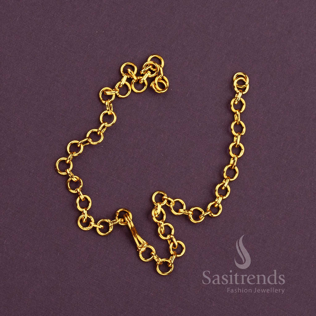 Antique Matte Gold Plated Brass Additional Back Chain for Necklace – Vintage-Inspired Classic Design with Sturdy Build and Long-Lasting Shine- Sasitrends