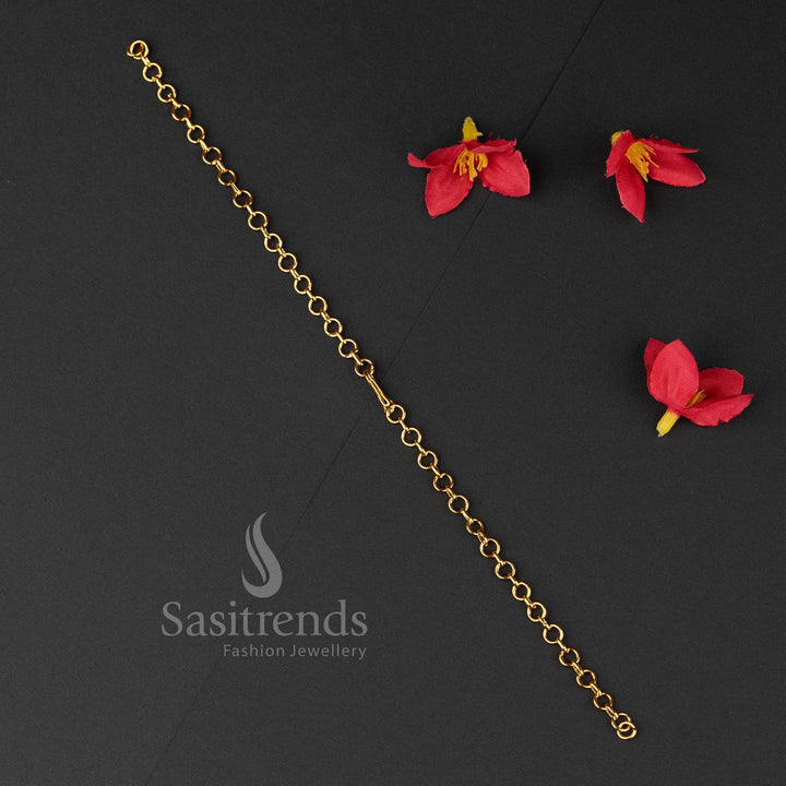 Handcrafted Matte Gold Plated Brass Back Chain for Necklace – Traditional Ethnic Adjustable Extension for a Secure and Elegant Fit - Sasitrends