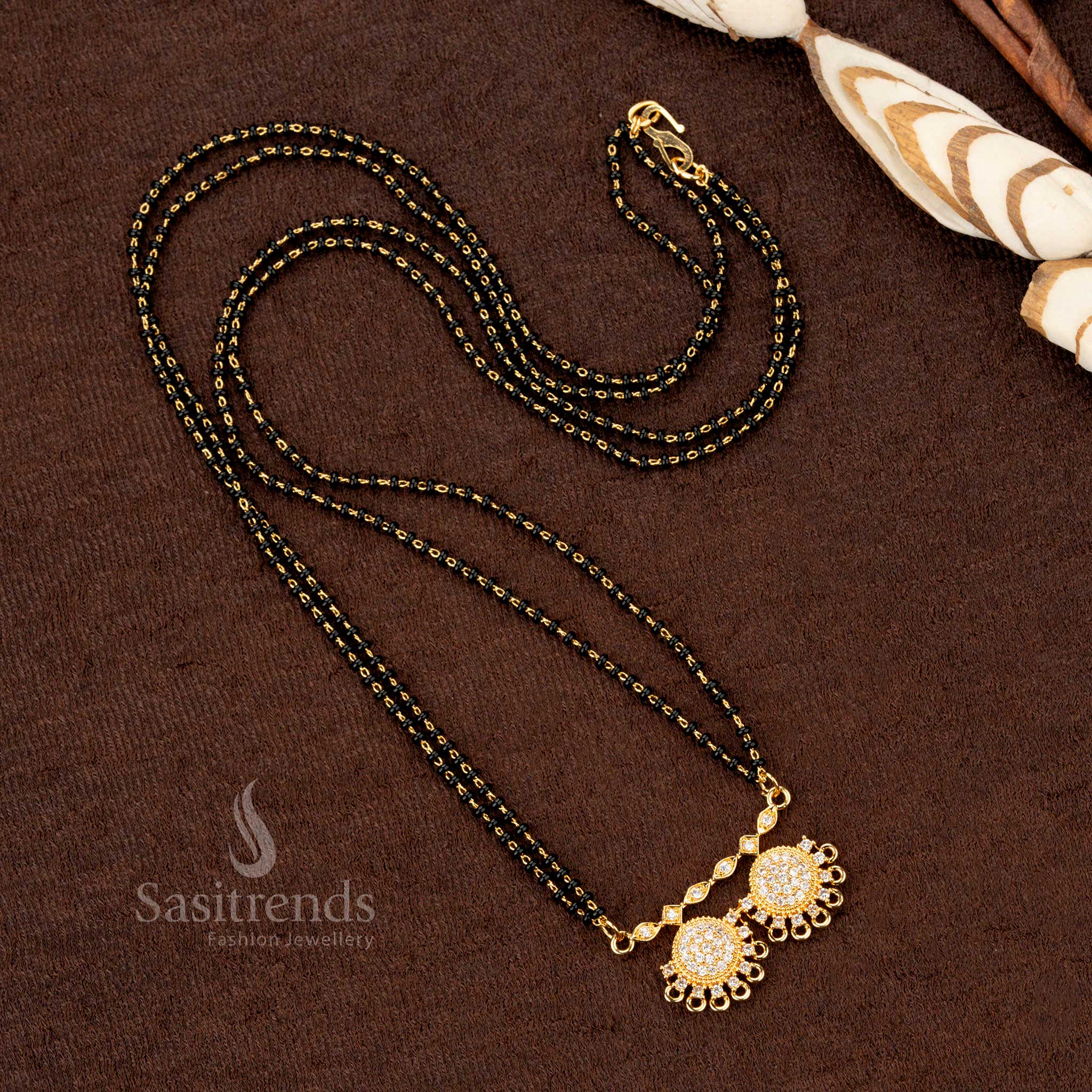 Black Beads Indian Mangalsutra Design Black Beads Andhra Style