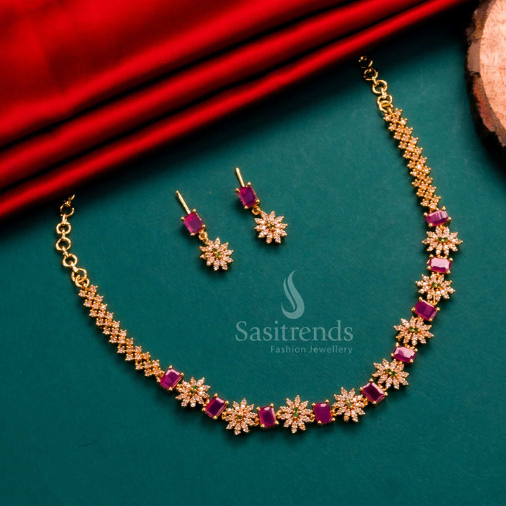 1 Year Guaranteed Micro Gold Plated Necklace Jewellery Set - Sasitrends