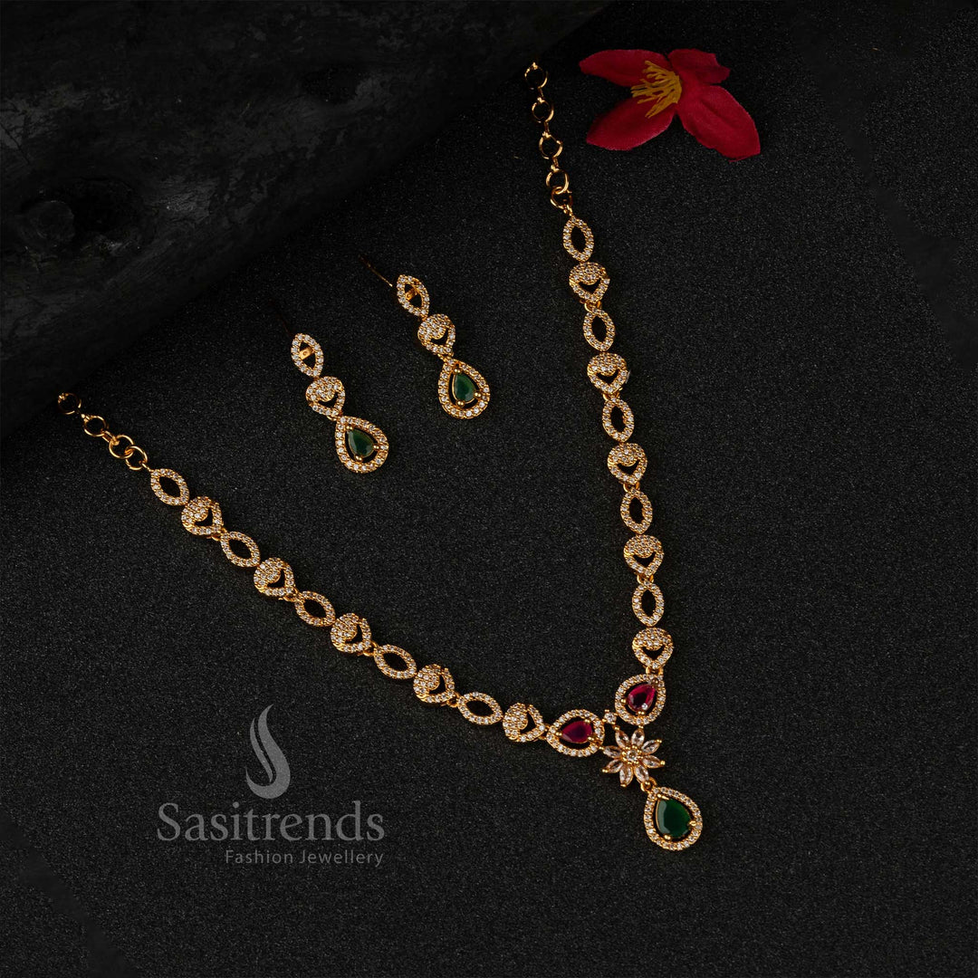 1 year Guaranteed Micro Gold Plated Necklace Jewellery Set - Sasitrends
