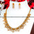 White Traditional Matt Temple Flower Necklace Earrings Jewellery Set 